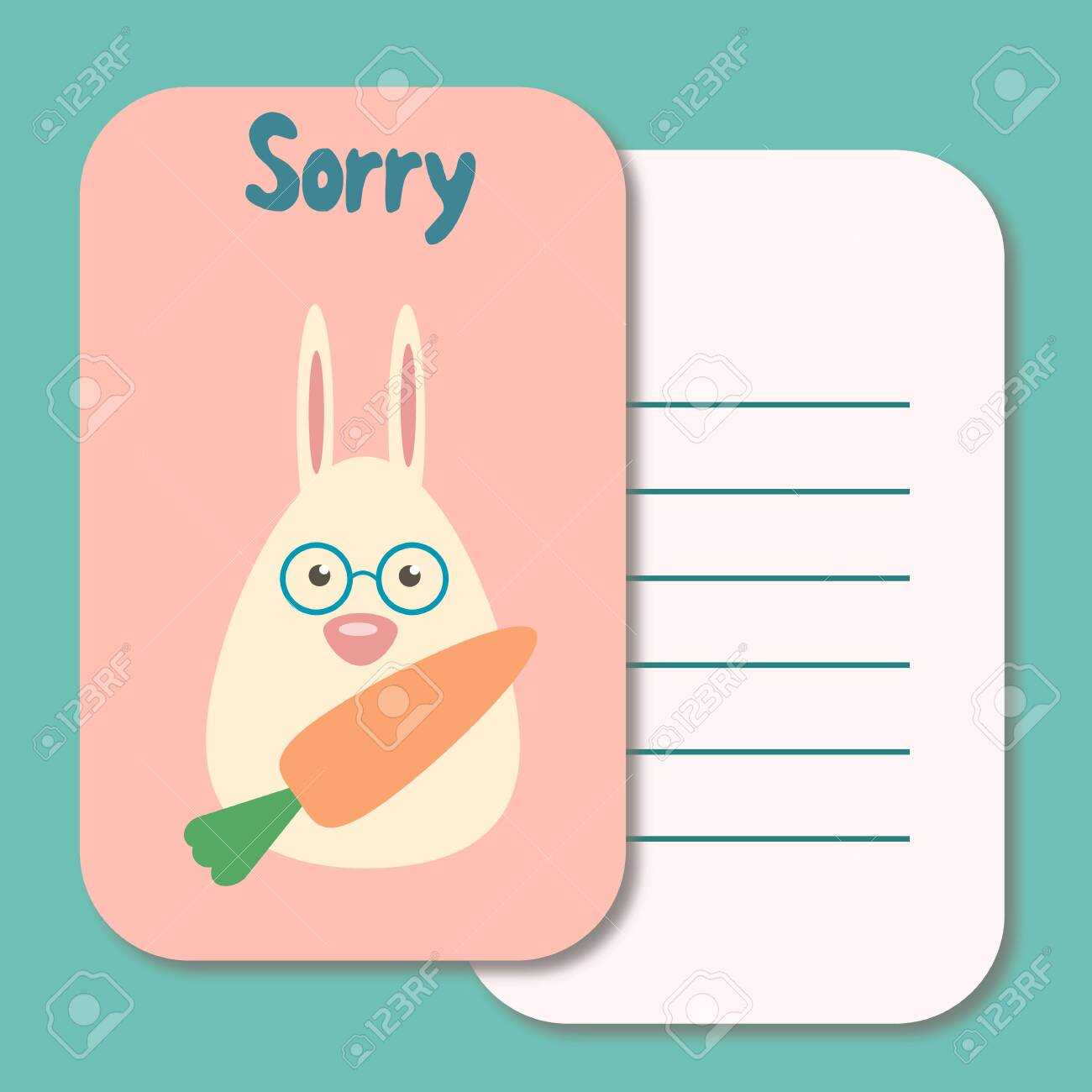 Cute Printable Illustration Sorry Card Typography Design Background.. For Sorry Card Template