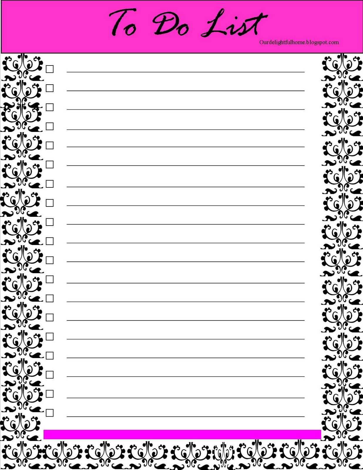 Cute Printable To Do List Template | To Do Lists Printable Inside Blank To Do List Template