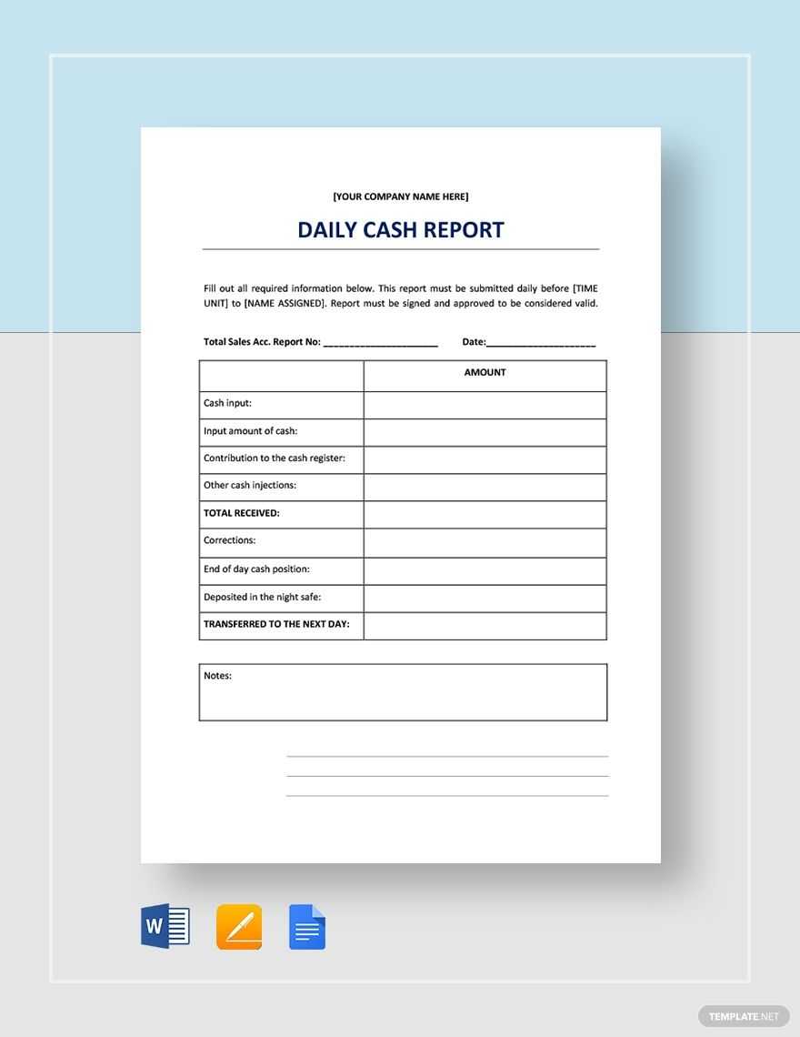 Daily Cash Report | Templates, Report Template, Cash Management Within End Of Day Cash Register Report Template