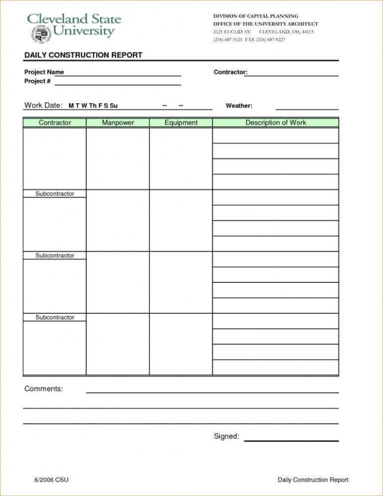 Daily Report Card Template For Adhd