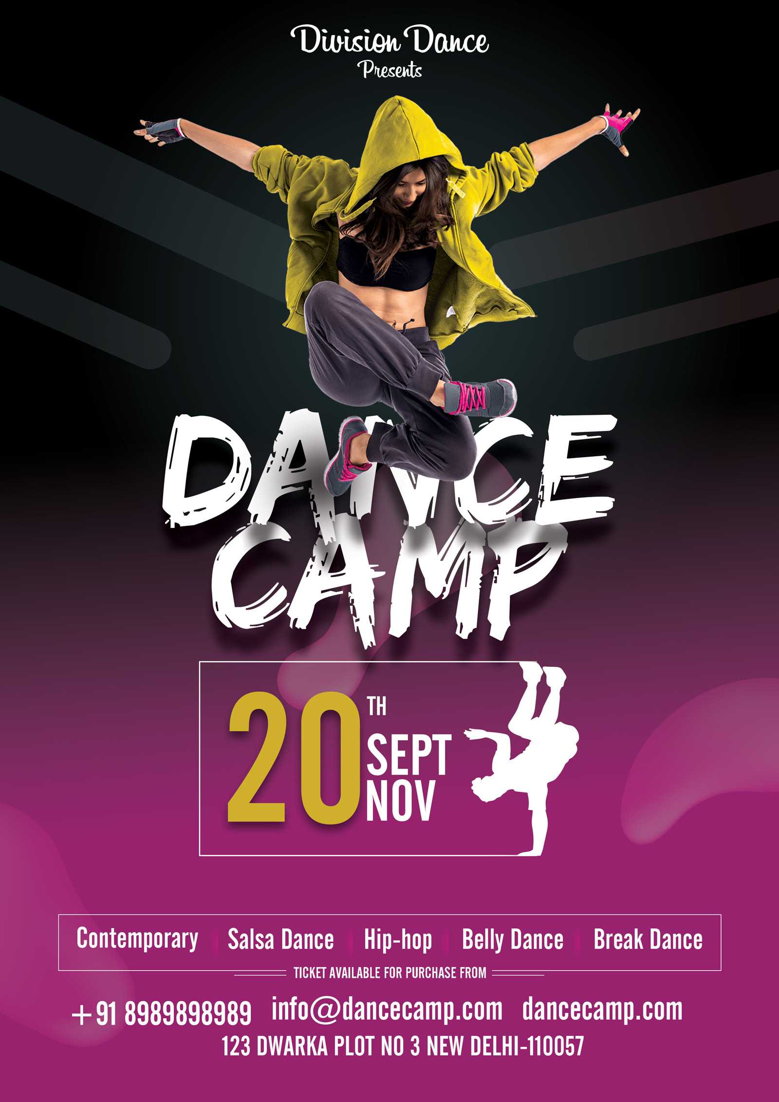 Dance Camp Flyer Free Psd | Freedownloadpsd For Dance Flyer Template Word
