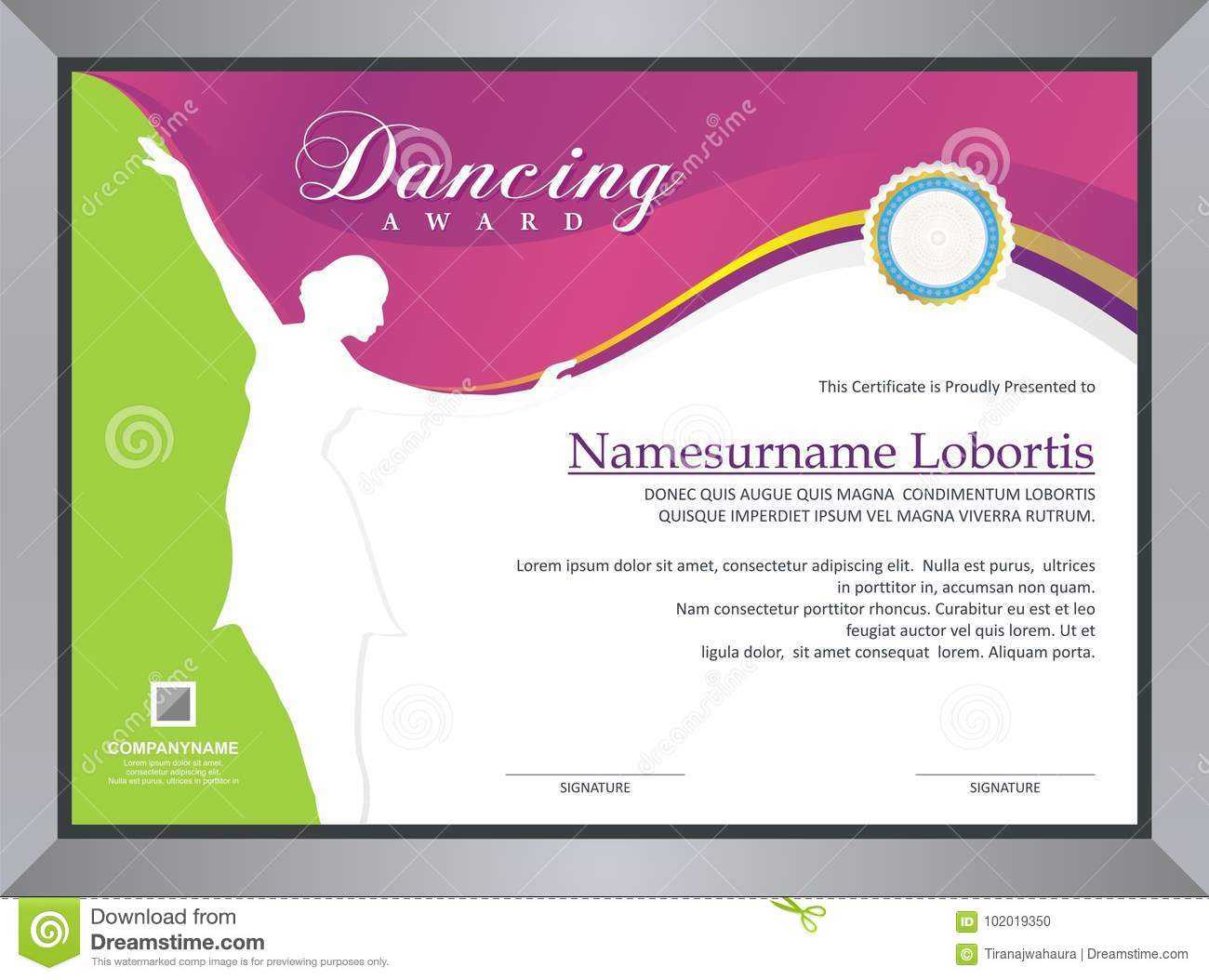 Dance Certificate Template – Professional Template With Dance Certificate Template