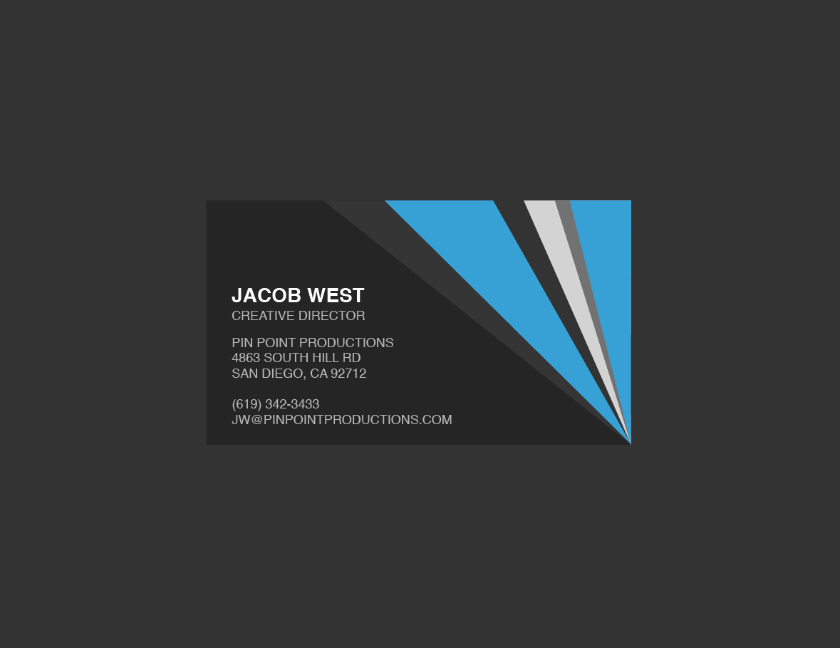 Dark Gray And Blue Generic Business Card Template In Generic Business Card Template