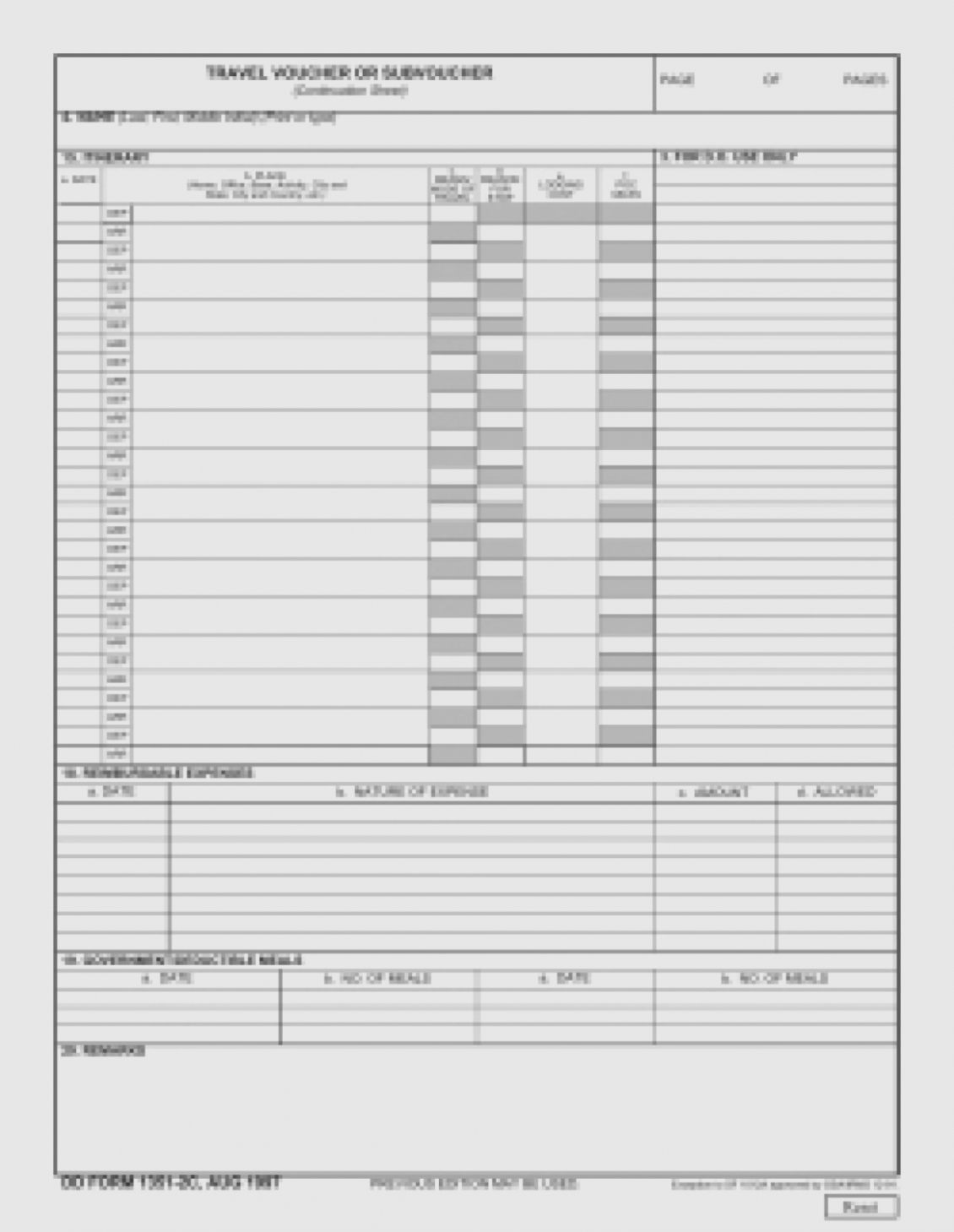 Dd Form 250 Instructions Completing Continuation Page 2501 For Dd Form 2501 Courier Authorization Card Template