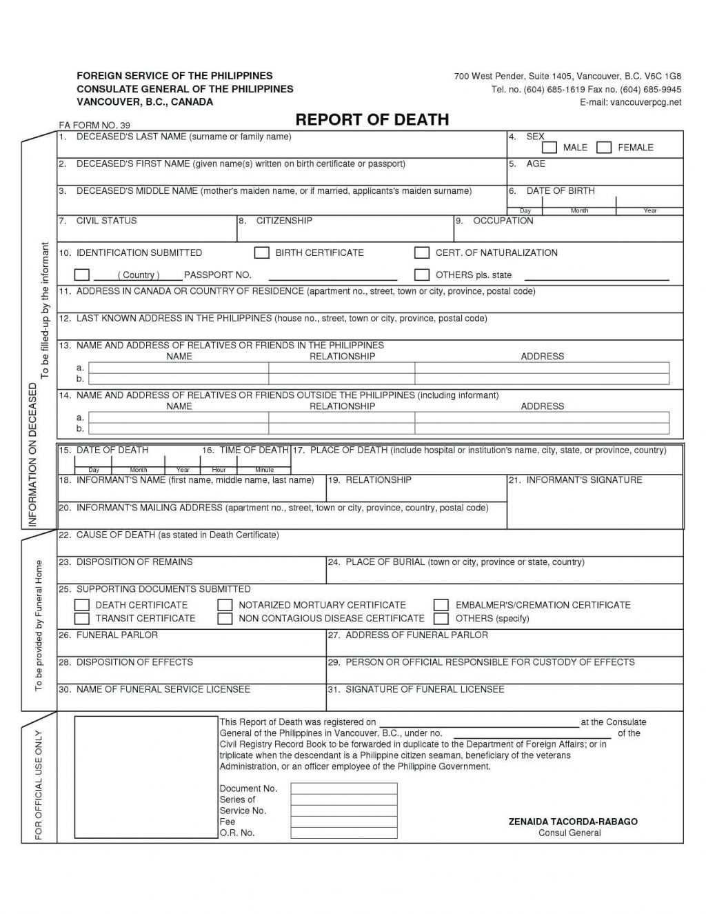 Death Certificate Translation Sample Template Birth English Pertaining To Death Certificate Translation Template