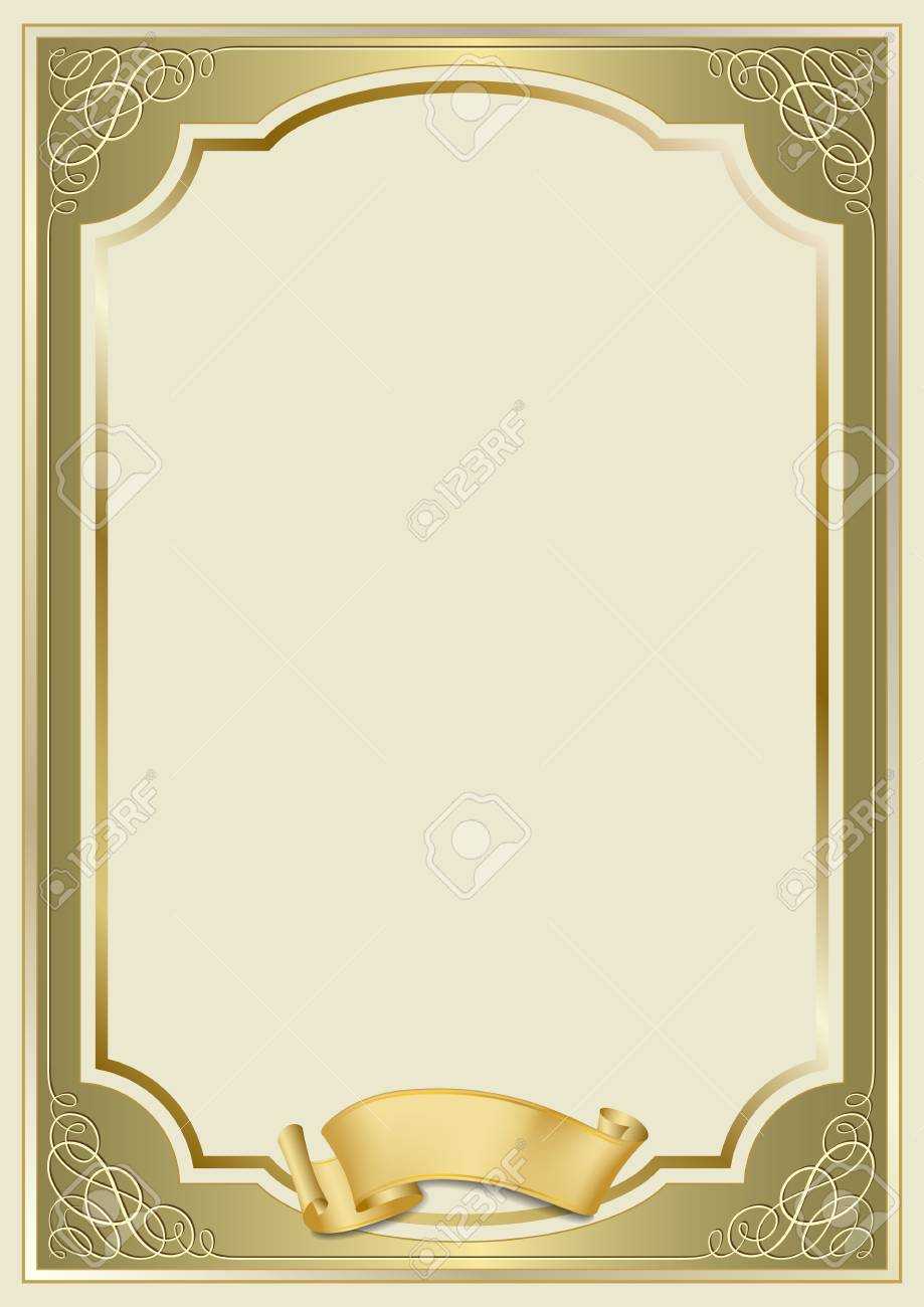 Decorative Rectangular Framework And A Scroll. Template For Diploma,.. Intended For Certificate Scroll Template