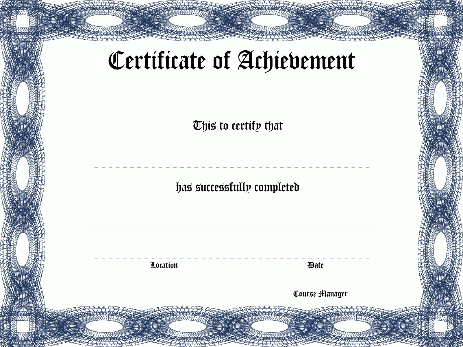 Safe Driving Certificate Template