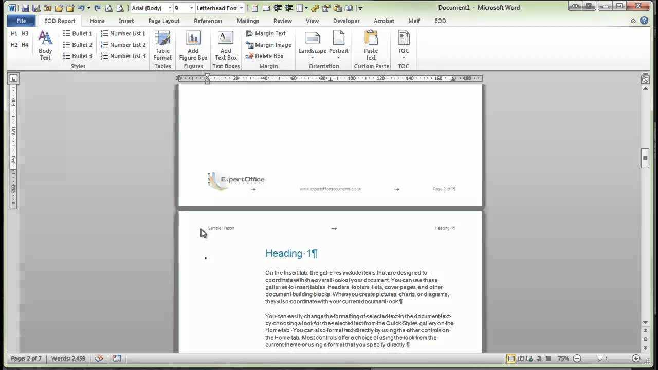 Demonstration Of Word Report Template Inside It Report Template For Word