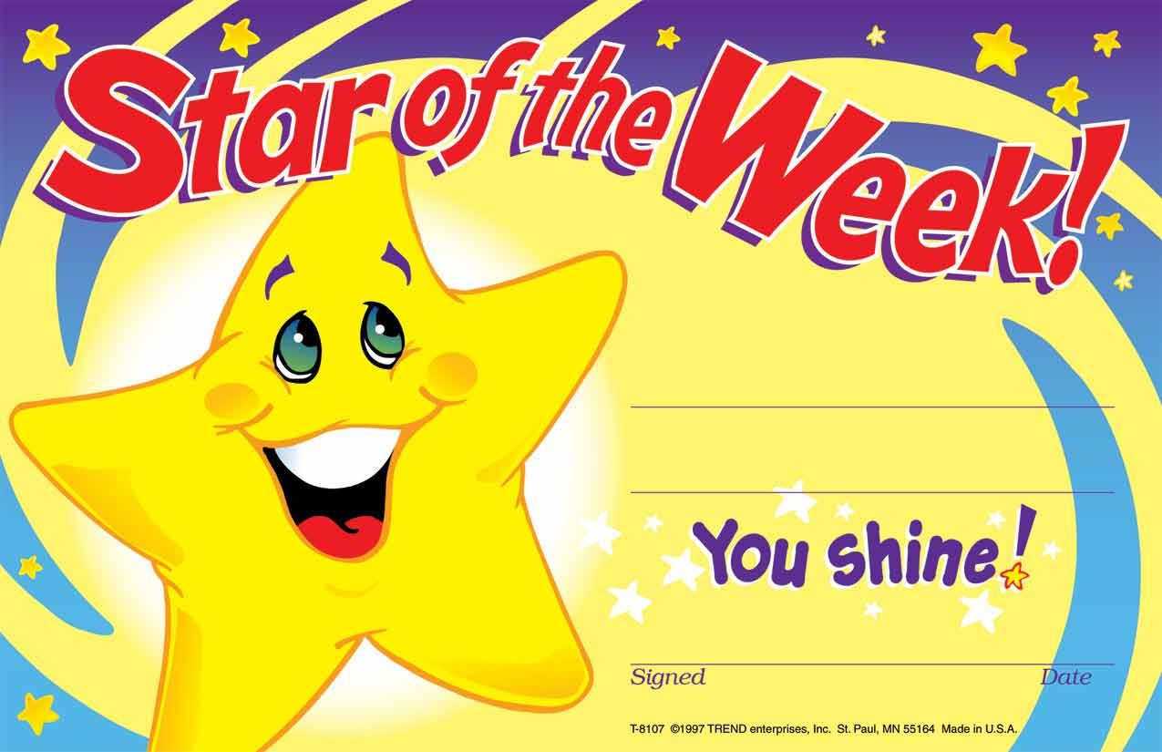 Details About 30 Childrens Star Of The Week 'you Shine' Reward Recognition  Certificate Awards For Star Of The Week Certificate Template