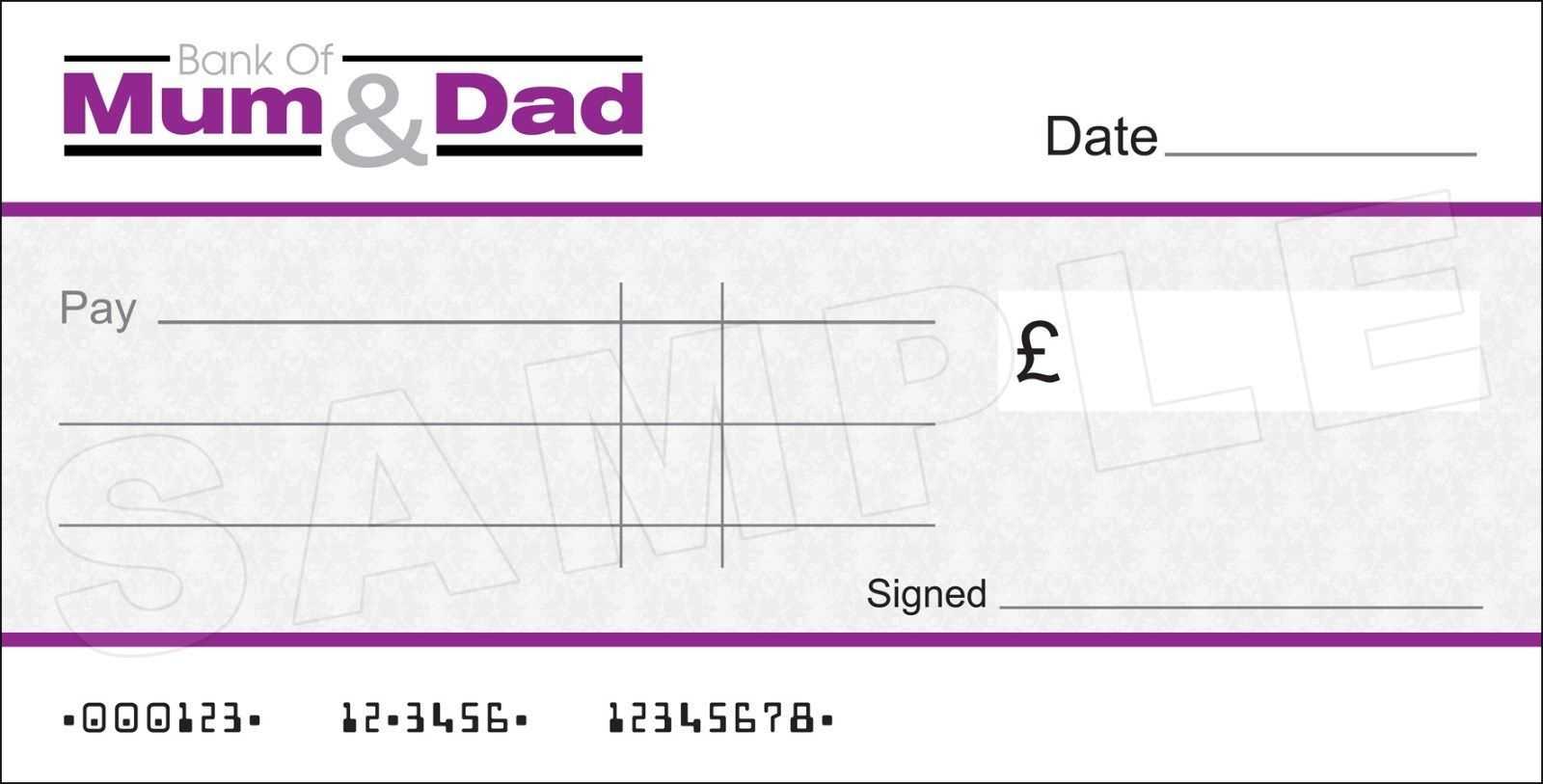 Fun Blank Cheque Template