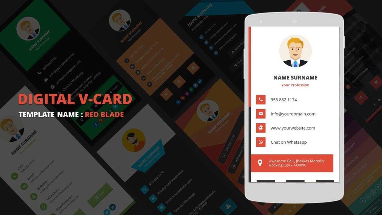 Digital Business Card Template | Digital Vcard Template – Redblade With Call Card Templates