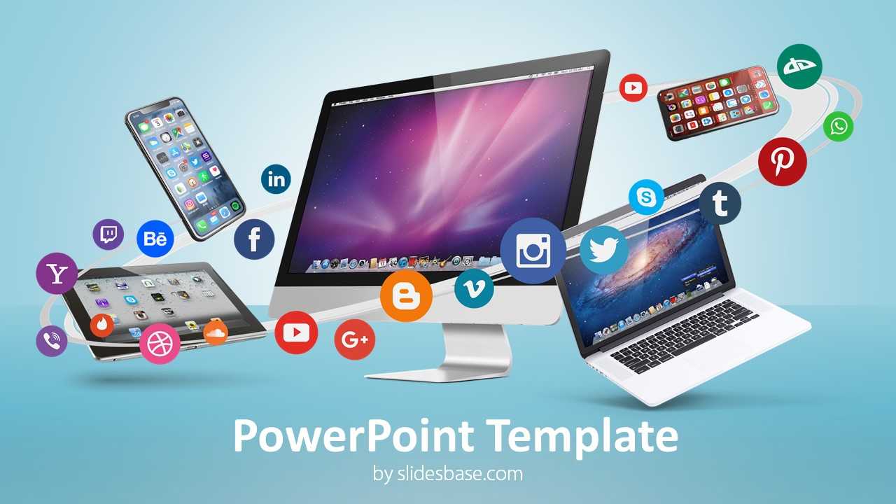 Digital Business & Social Media – Powerpoint Template Regarding Multimedia Powerpoint Templates