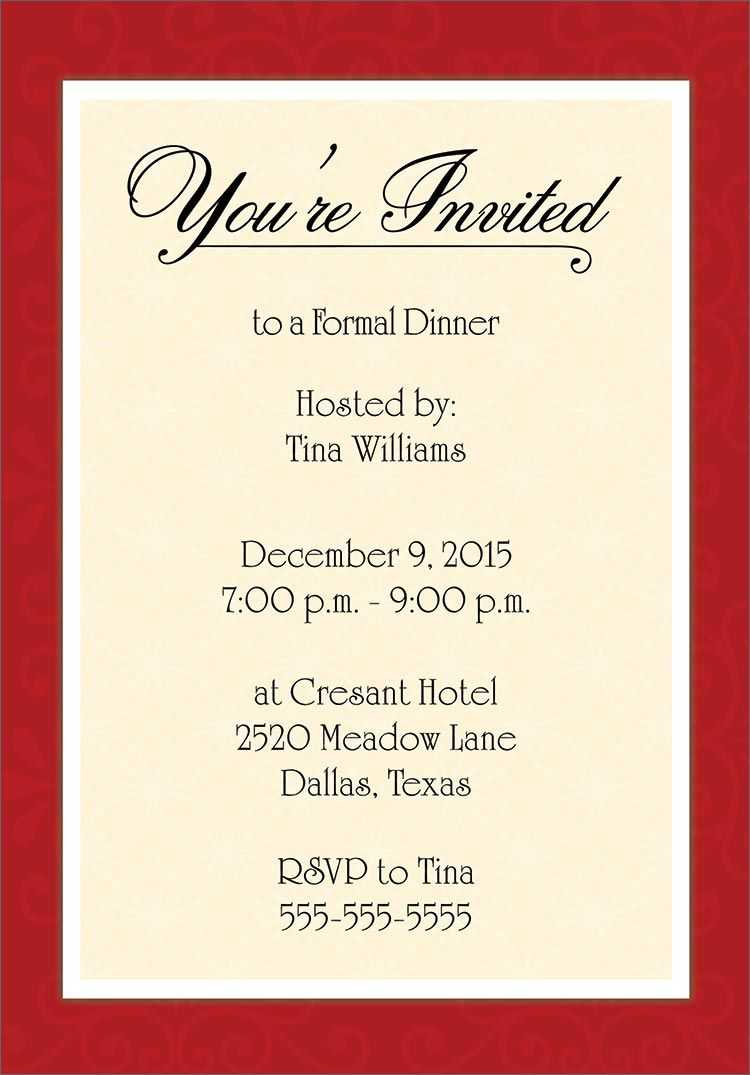 Dinner Invitation Template Free | Dinner Party Invitations In Free Dinner Invitation Templates For Word