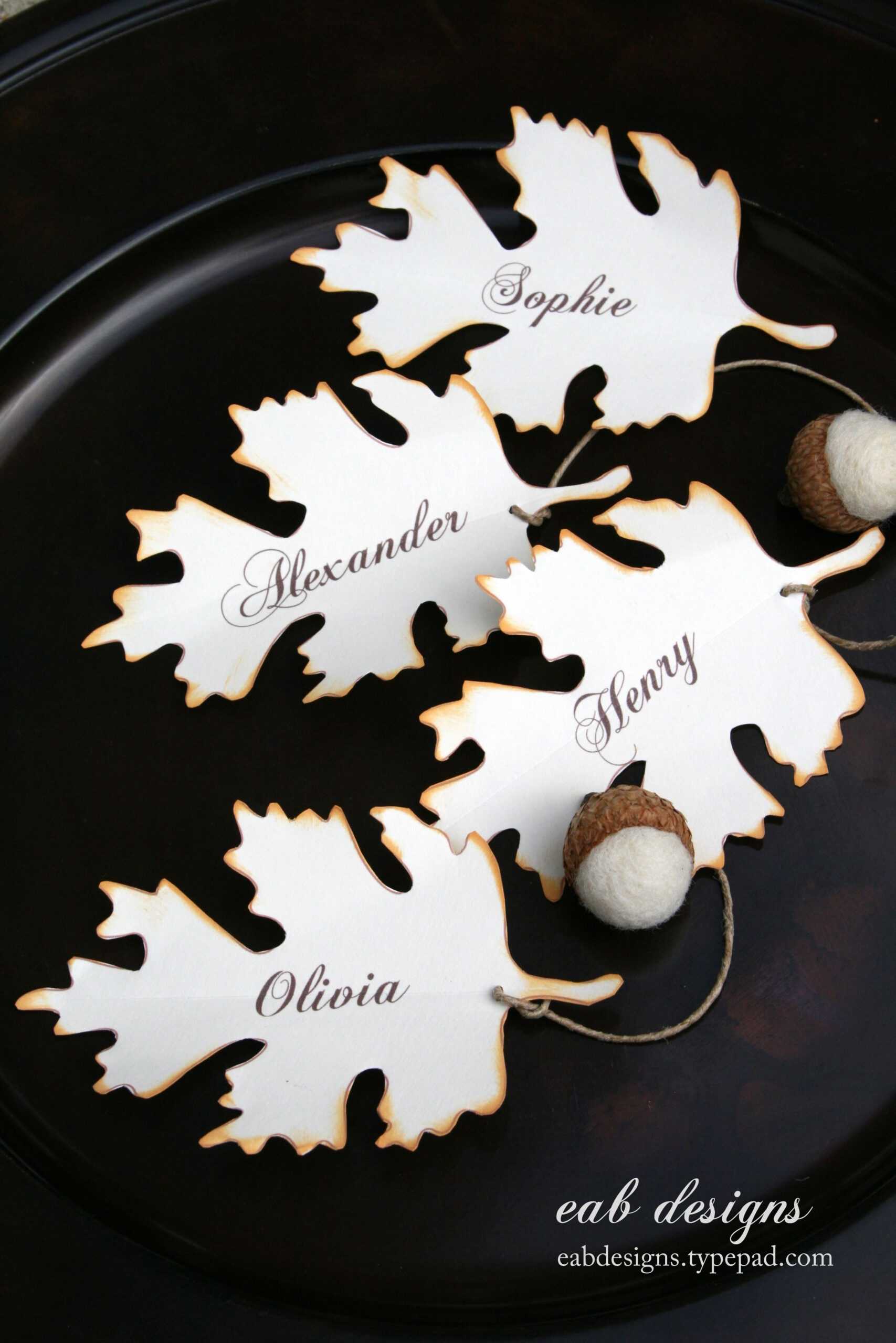 Diy Fall Place Card, Free Printable Download | Thanksgiving Intended For Free Place Card Templates Download