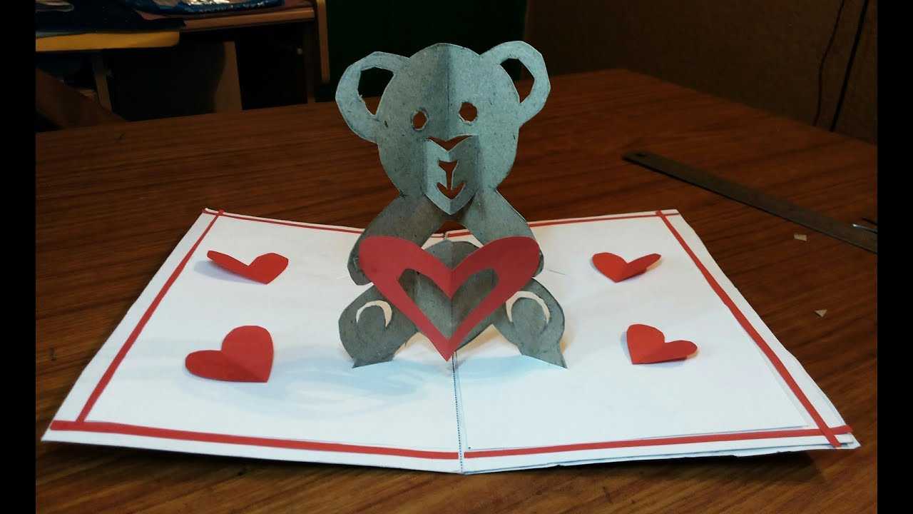 Diy – How To Make A Teddy Bear Pop Up Card |Paper Crafts Handmade Craft   Mother’S Day Card! Within Teddy Bear Pop Up Card Template Free