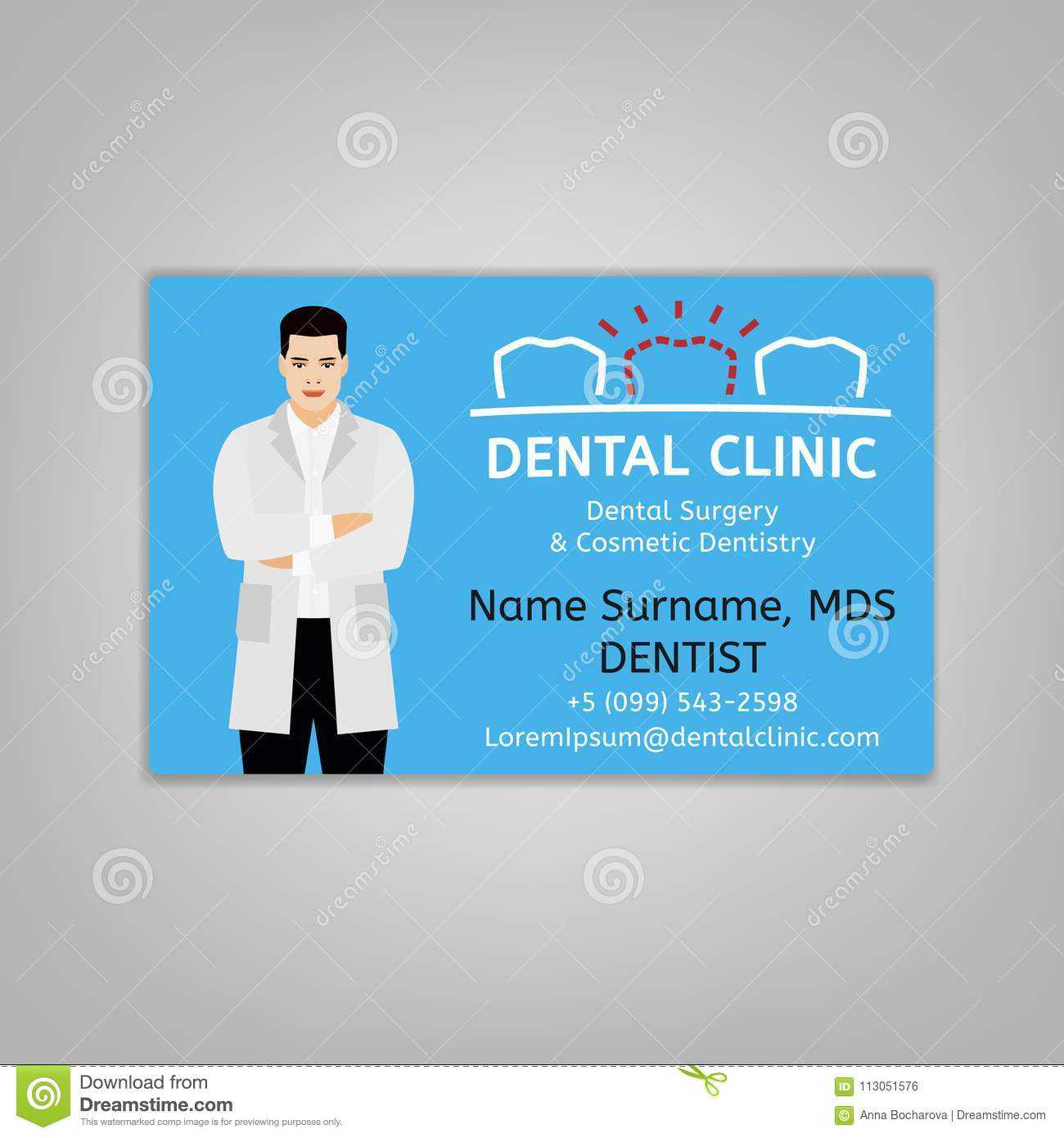 Doctor Id Card Stock Vector. Illustration Of Care, Dental Pertaining To Doctor Id Card Template