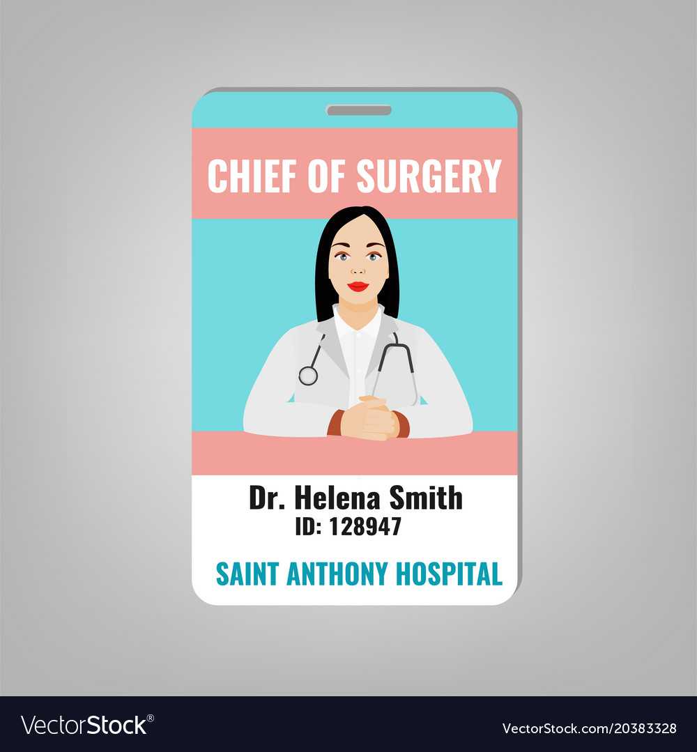 Doctor Id Card Vector Image Intended For Hospital Id Card Template