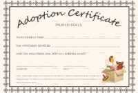 Doll Adoption Certificate Template regarding Blank Adoption Certificate Template