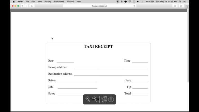 Blank Taxi Receipt Template - Douglasbaseball.com