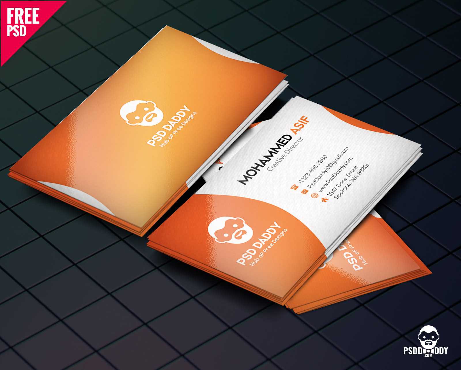 Download] Business Card Design Psd Free | Psddaddy Regarding Visiting Card Psd Template Free Download
