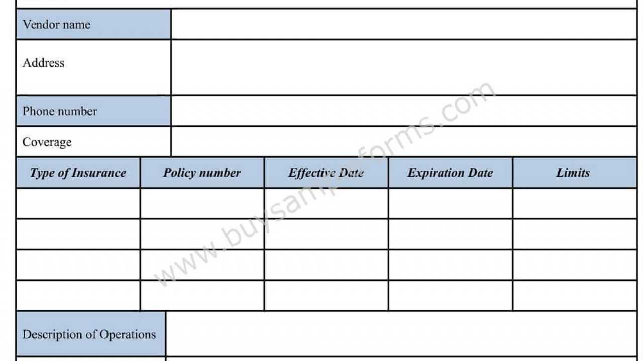 Download Certificate Of Liability Insurance Form Template Regarding Certificate Of Insurance Template