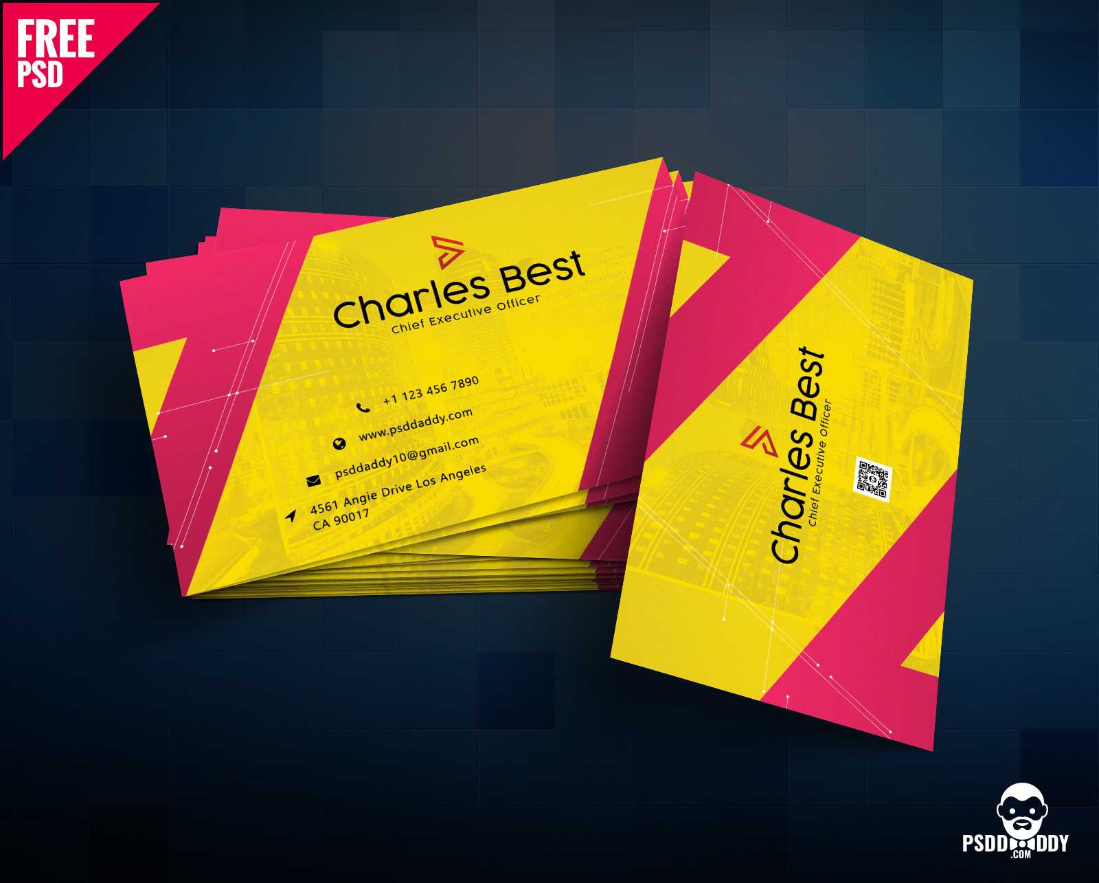 Download] Creative Business Card Free Psd | Psddaddy For Business Card Template Photoshop Cs6