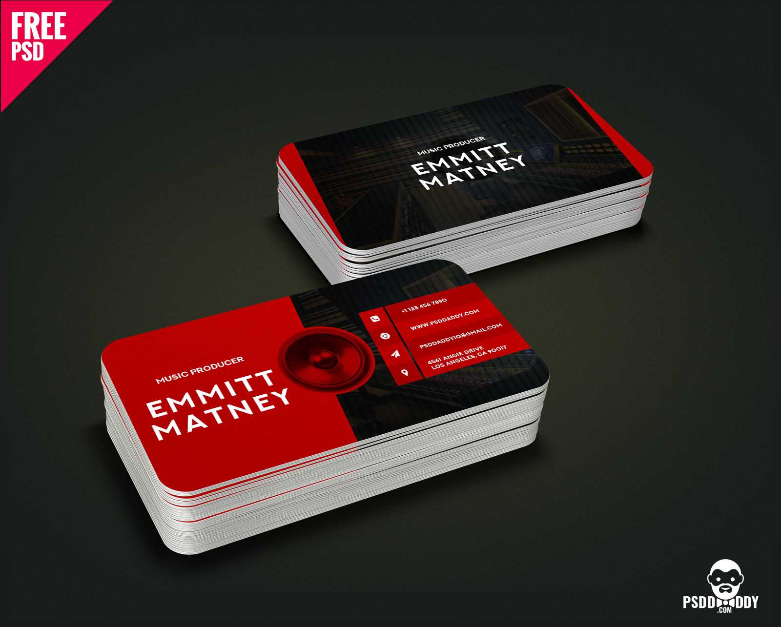 Download] Music Visiting Card Free Psd | Psddaddy For Visiting Card Template Psd Free Download