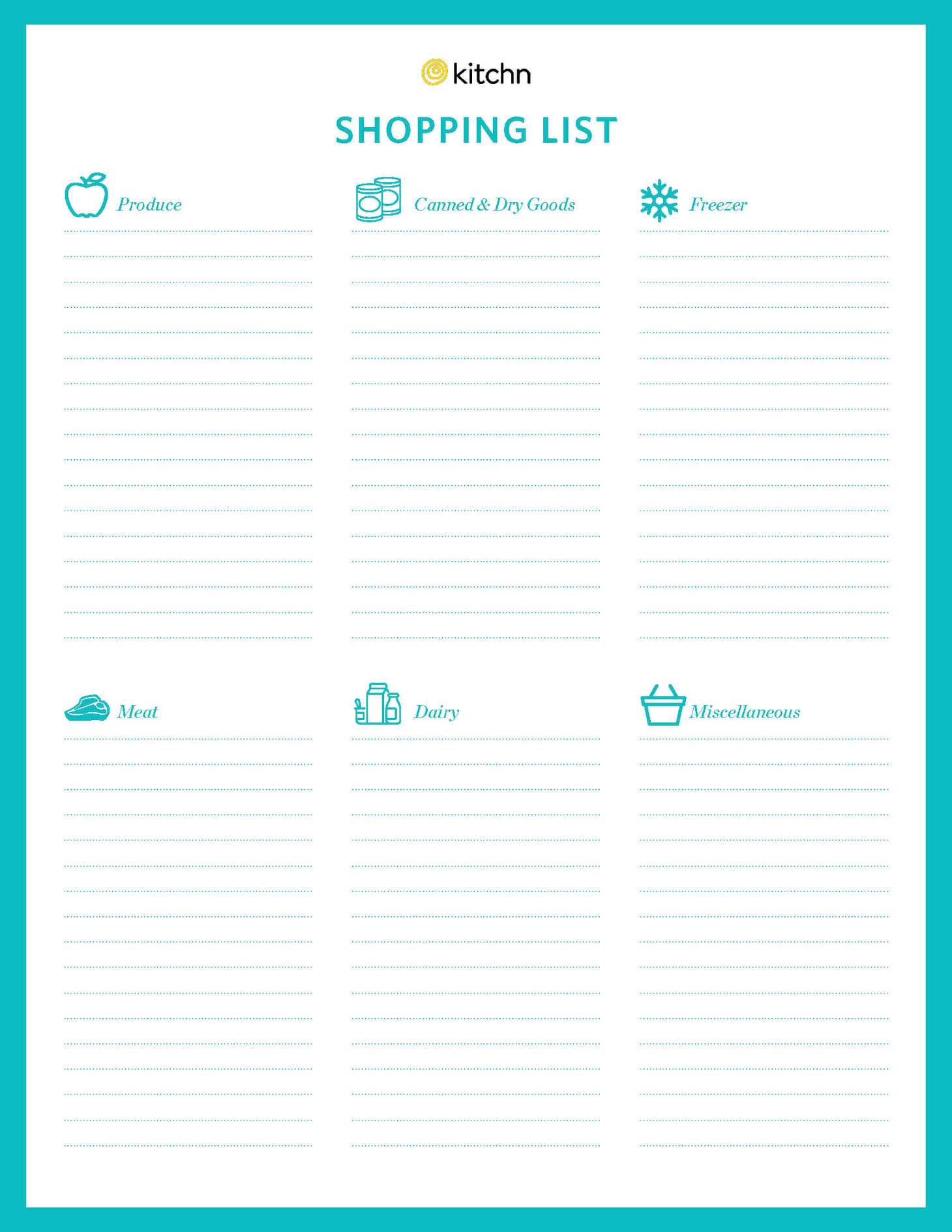 Download Our Free Printable Grocery Shopping List | Kitchn Within Blank Grocery Shopping List Template