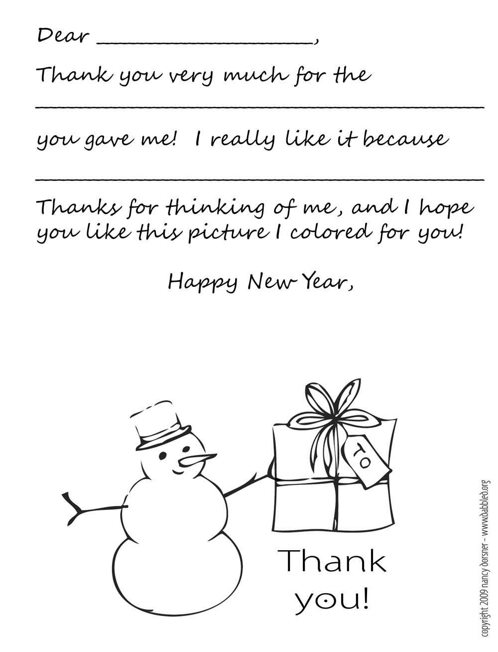 Download: Printable Holiday Thank You Note Template For Kids In Thank You Note Cards Template