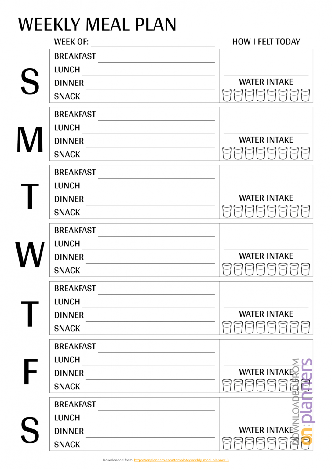 google sheet weekly meal plan template