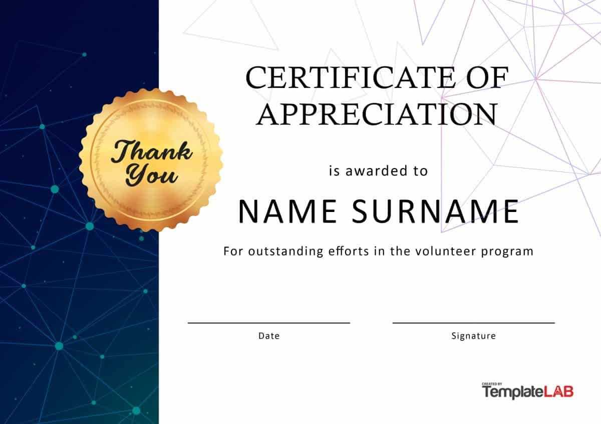 Download Volunteer Certificate Of Appreciation 03 | Misical Regarding Volunteer Certificate Templates