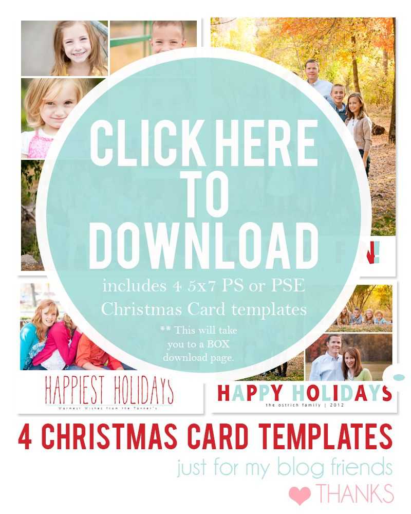 Downloadable Christmas Card Templates For Photos |  Free Intended For Christmas Photo Card Templates Photoshop