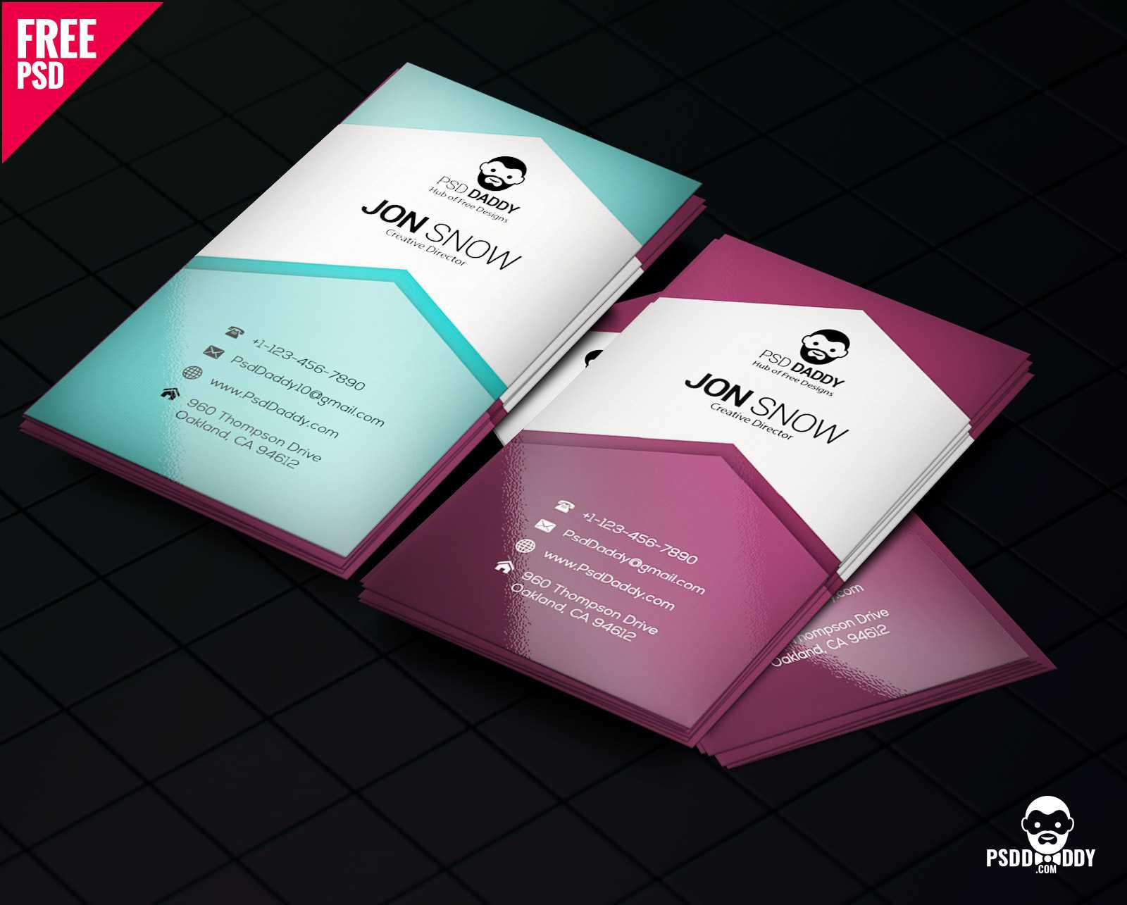 Download]Creative Business Card Psd Free | Psddaddy With Regard To Creative Business Card Templates Psd