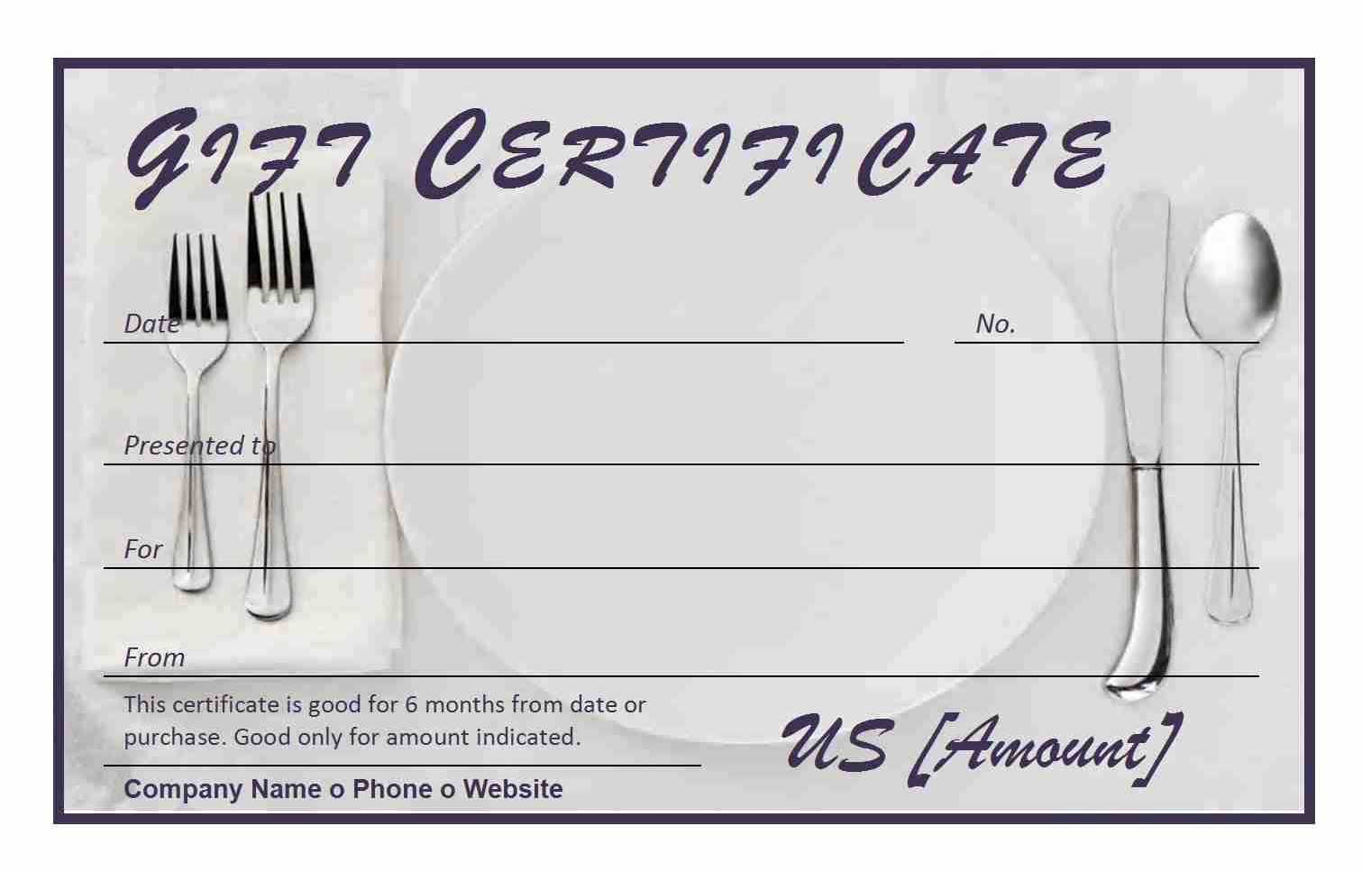 √ 22 Restaurant Gift Certificate Template Free Download Regarding Restaurant Gift Certificate Template