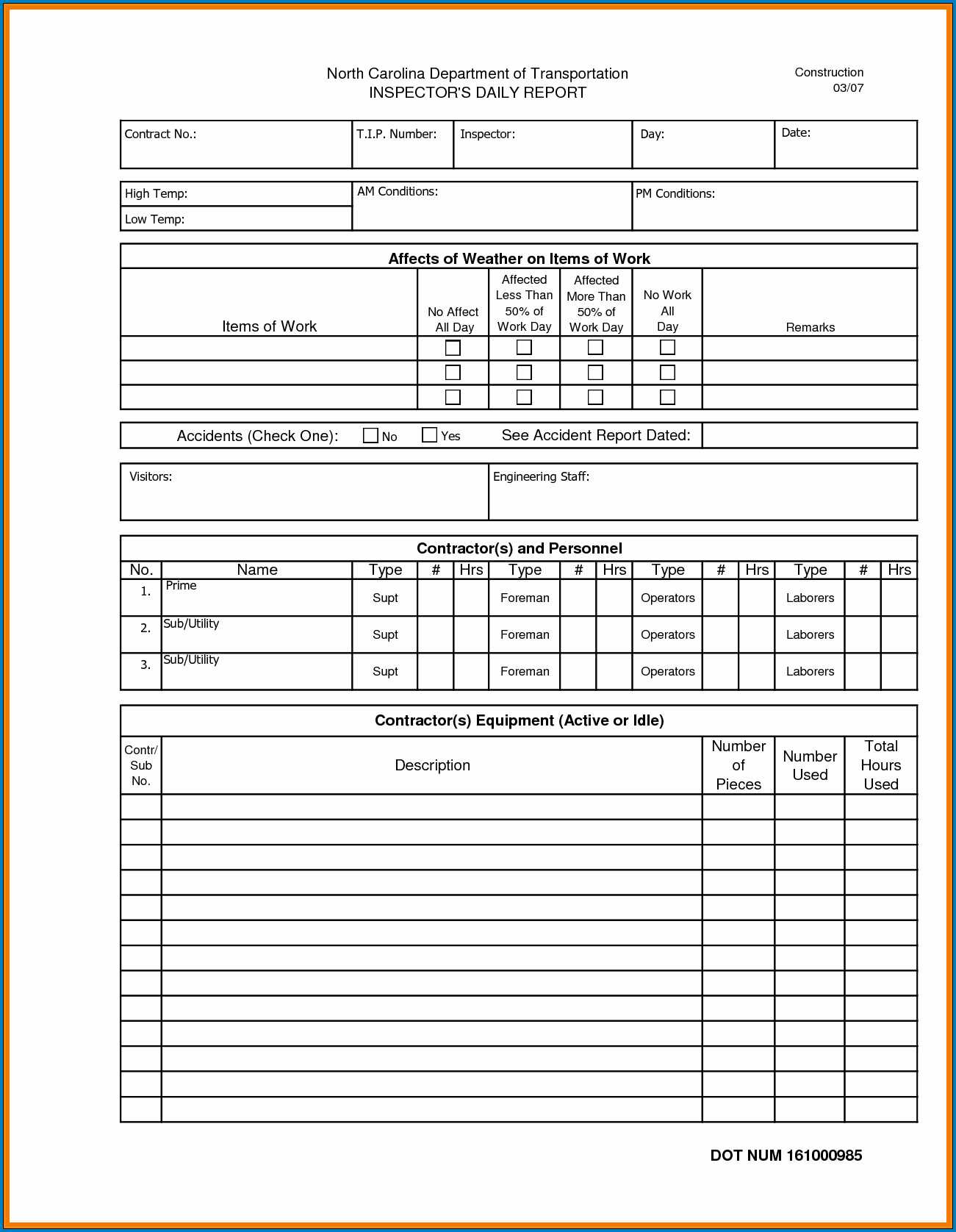 √ Free Editable Construction Daily Report Template Pertaining To Daily Reports Construction Templates