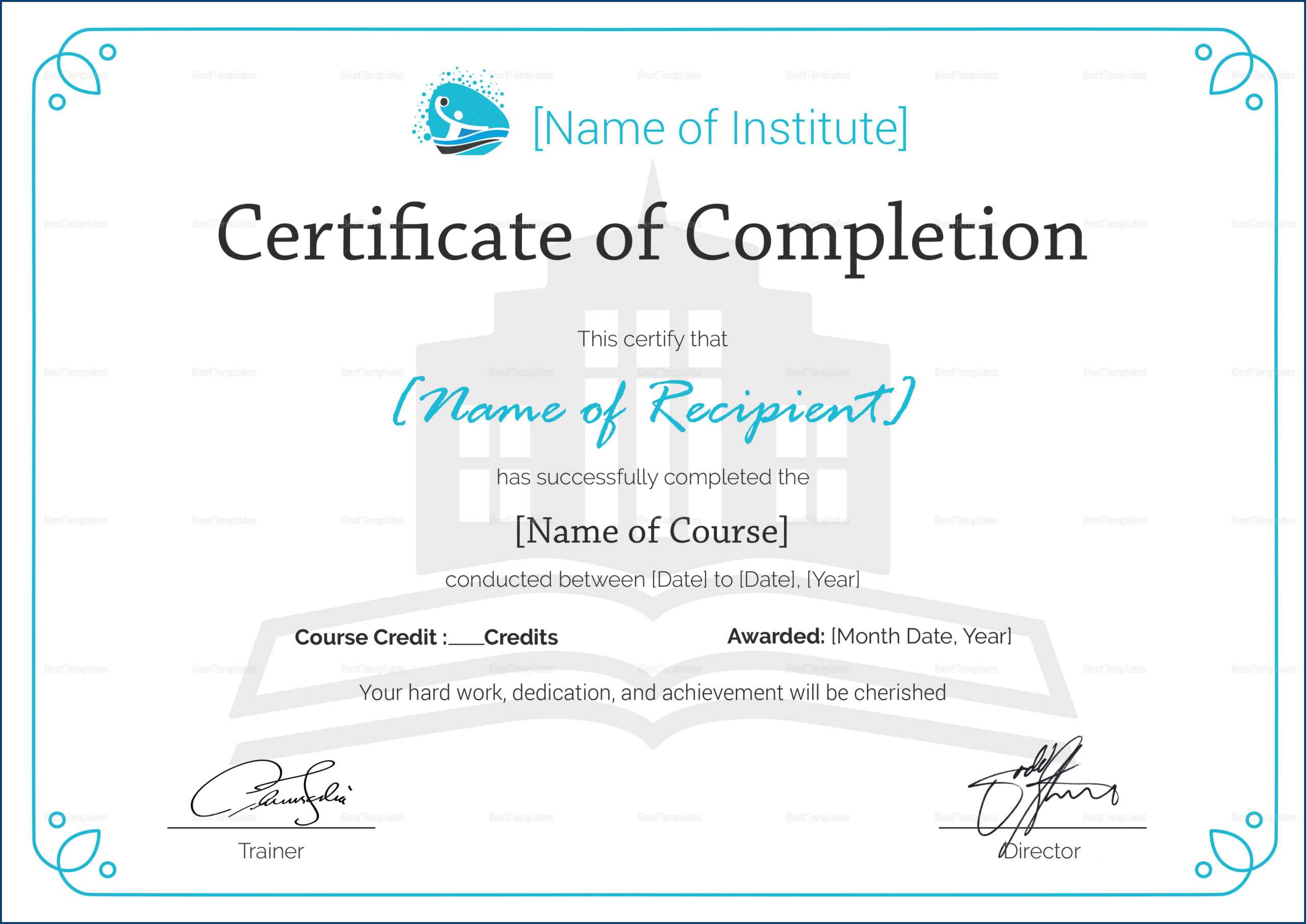 ✓ Training Completion Certificate Format #2763 ᐅ Throughout Template For Training Certificate
