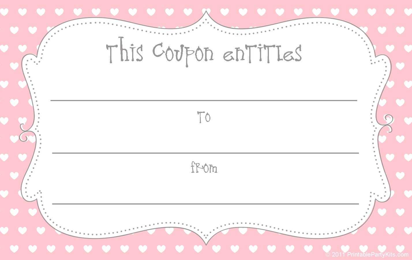 Early Play Templates: Free Gift Coupon Templates To Print In Pink Gift Certificate Template