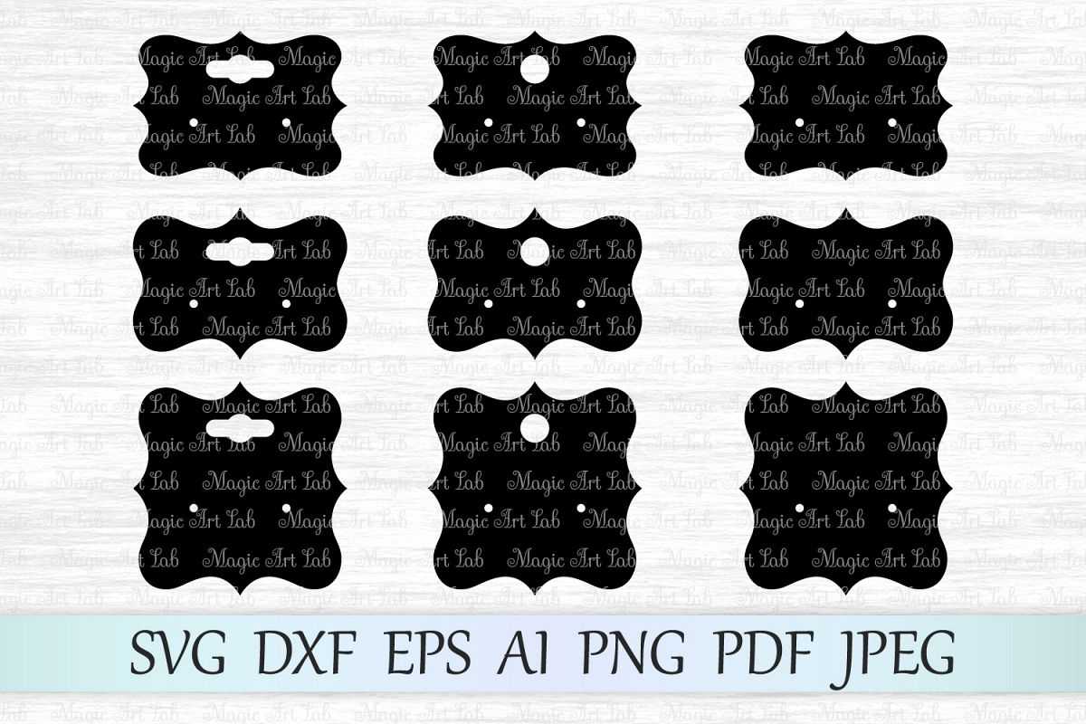 Earring Cards Svg, Earring Display Cards Svg Template, Diy For Free Svg Card Templates