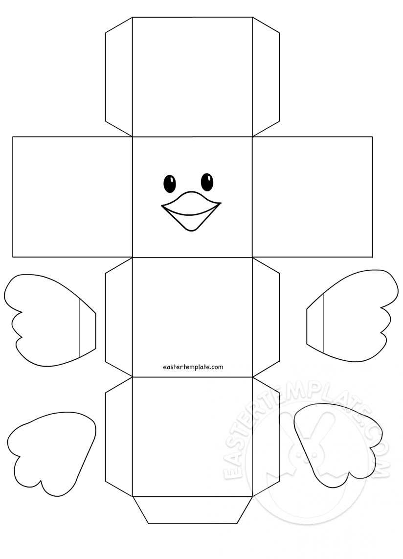 Easter Chick Favor Box Template | Easter Template Throughout Easter Chick Card Template