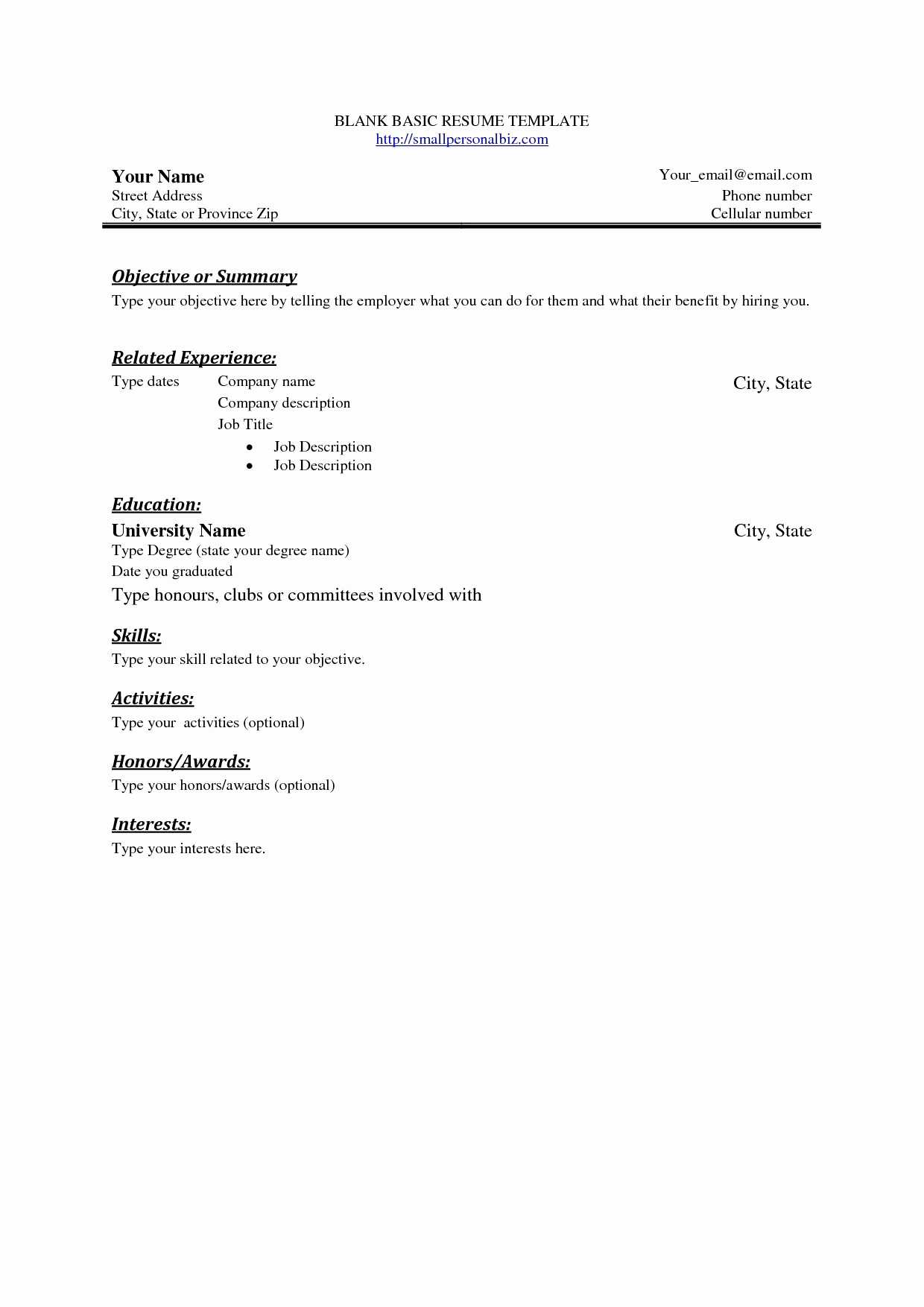 Easy Resume Template Free Cover Letter Templates Pertaining To Free Basic Resume Templates Microsoft Word