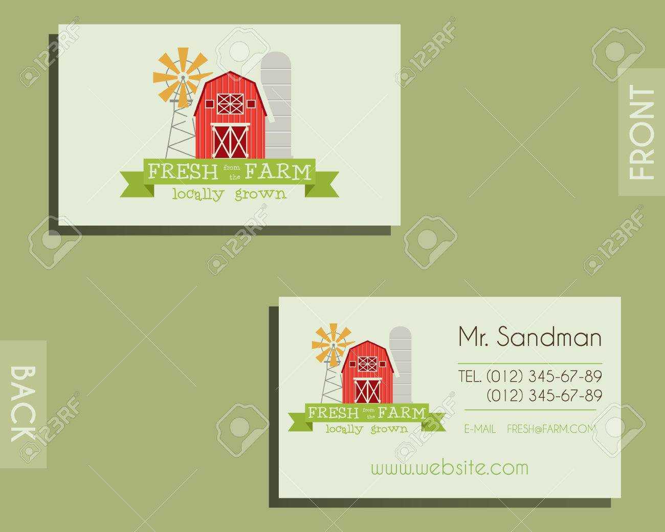 Eco, Organic Visiting Card Template. For Natural Shop, Farm Products.. For Bio Card Template