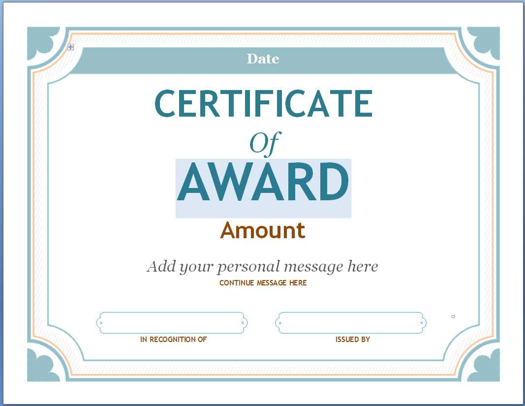 Editable Award Certificate Template In Word #1476 For Academic Award Certificate Template