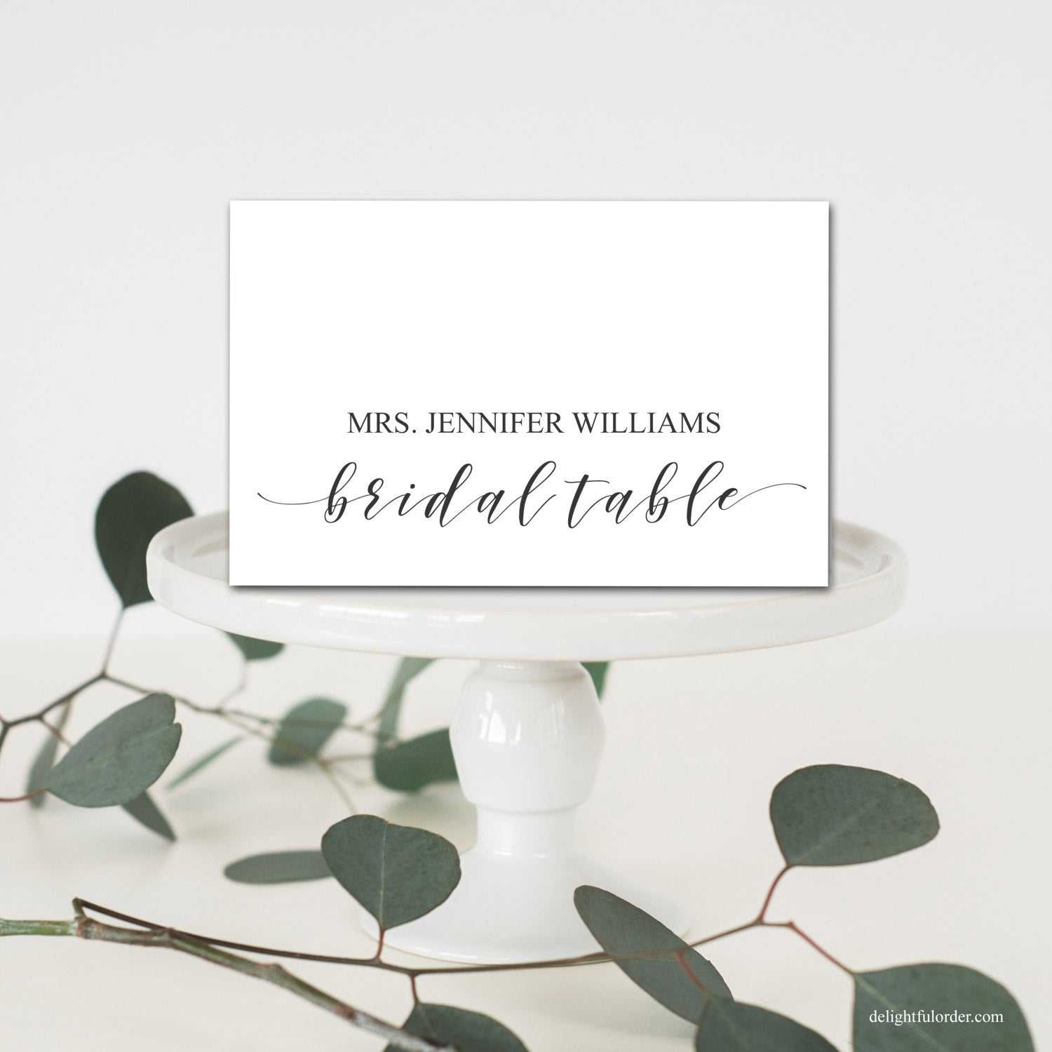 Editable Bridal Table Place Cards, Tent Fold Table Setting Name Cards,  Wedding Table Place Setting, Template, Diy Wedding, Pdf, Printable Throughout Place Card Setting Template