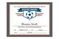 Editable Pdf Sports Team Soccer Certificate Award Template in Track And Field Certificate Templates Free