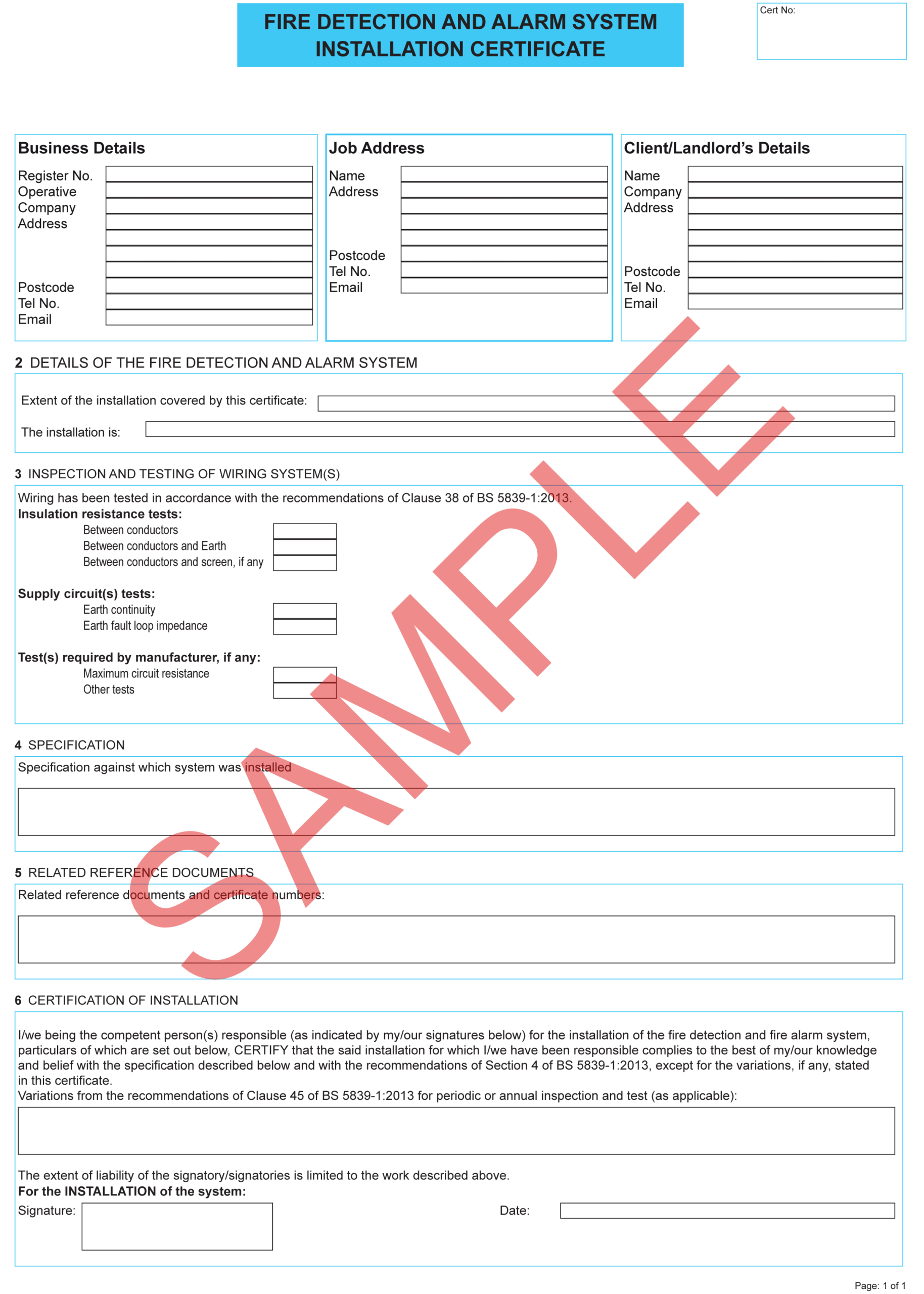 Electrical Installation Certificate Model Form Format Pertaining To Electrical Installation Test Certificate Template