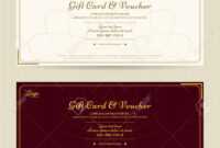 Elegant Gift Voucher Or Gift Card Template With Gold Border regarding Elegant Gift Certificate Template