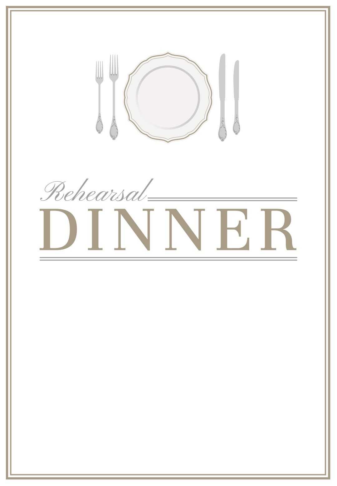 Elegant Setting – Free Printable Rehearsal Dinner Party With Regard To Free Dinner Invitation Templates For Word