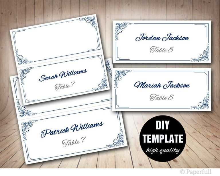 Fold Over Place Card Template