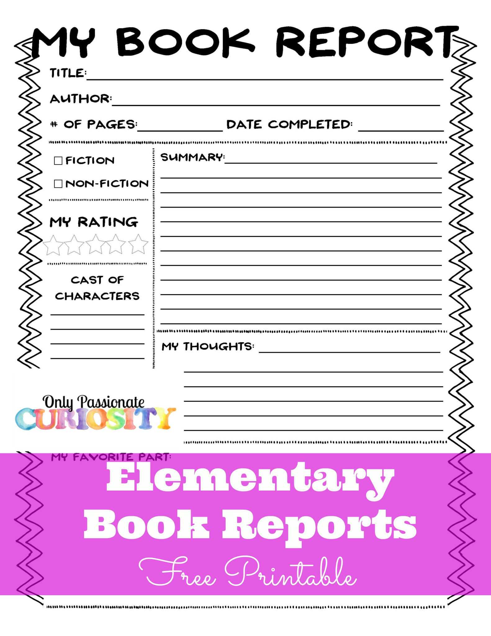 Elementary Book Reports Made Easy Book Report Templates Throughout