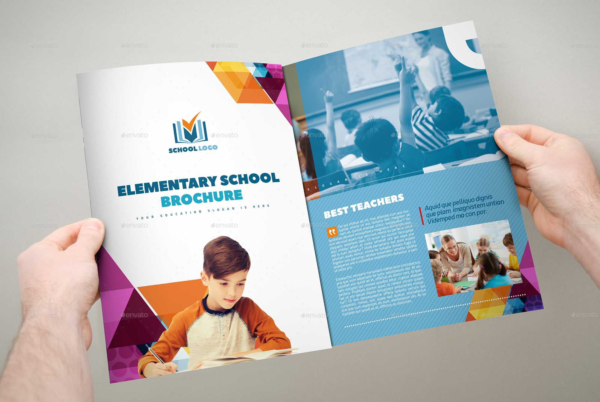 Elementary School Brochure Template 3Xa4 Trifold Inside Tri Fold School Brochure Template
